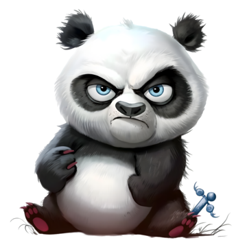 pngtree funny grumpy panda png image 13837051